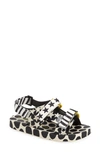 Mini Melissa Kids' Ping Pong Fabula Print Sandal In Black