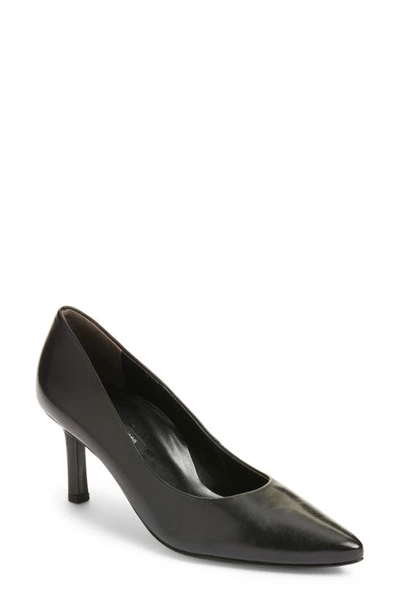 Paul Green Libi Pointed Toe Pump In Black Leather