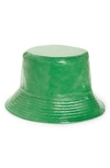 Stand Studio Vida Patent Faux Leather Bucket Hat In Green