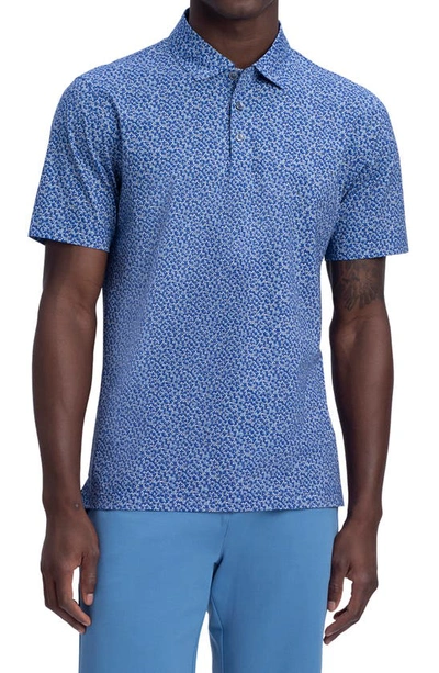 Bugatchi Men's Victor Ooohcotton Tech Polo Shirt - Abstract In Classic-blue