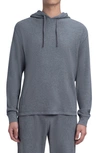 Bugatchi Men's Comfort Cotton Waffle Hoodie Sweatshirt In Charcoal