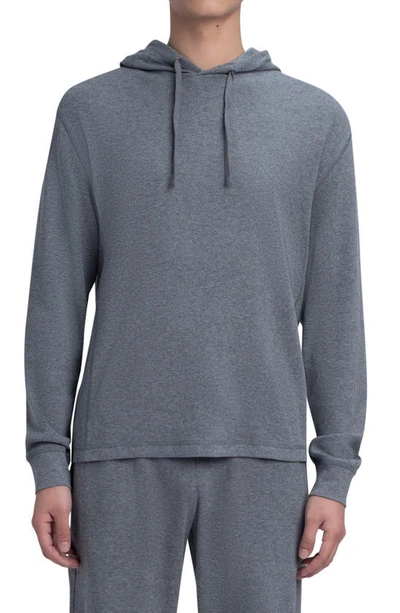 Bugatchi Men's Comfort Cotton Waffle Hoodie Sweatshirt In Charcoal