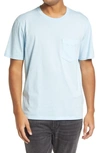 Billy Reid Washed Organic Cotton Pocket T-shirt In Sky Blue