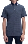 Bugatchi Stripe Tipped Polo In Navy