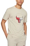 Hugo Boss X Nba Tbasket 3 Embossed Graphic Tee In Light Beige Chicago Bulls