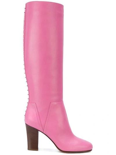 Valentino Garavani Pink  Lovestud Knee-high Boots
