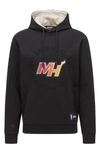 Hugo Boss X Nba Bounce2 3 Embossed Hoodie In Black Miami Heat