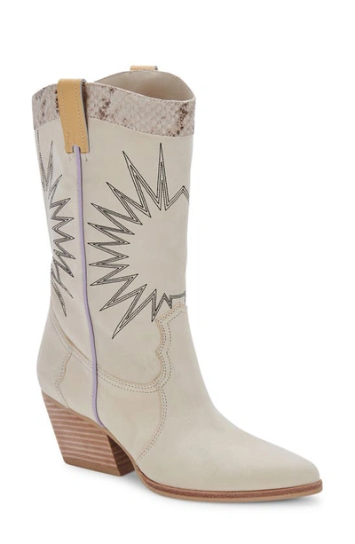 Dolce Vita Lawson Western Boot In Cream
