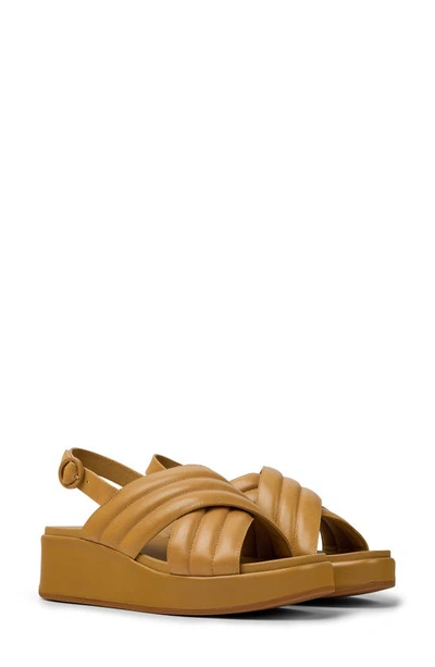 Camper Misia Platform Wedge Sandal In Medium Brown