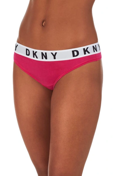 Dkny Cozy Boyfriend Thong In Raspberry