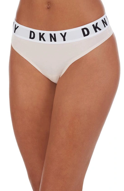 Dkny Cozy Boyfriend Thong Dk4529 In Pearl Cream