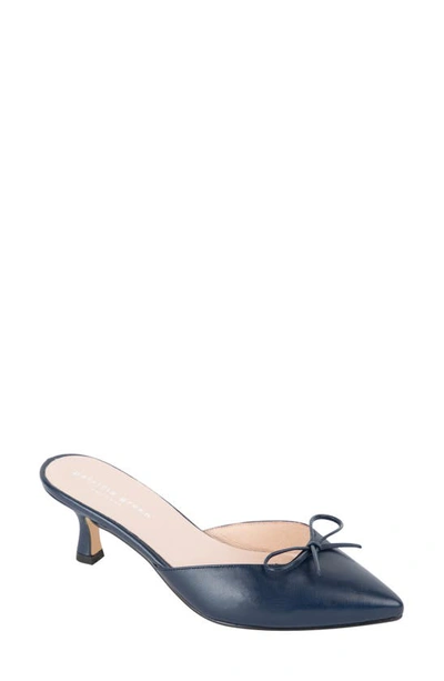 Patricia Green Montauk Kitten Heel Mule In Navy