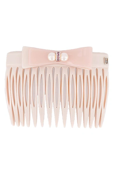 Alexandre De Paris Imitation Pearl Side Comb In Rose