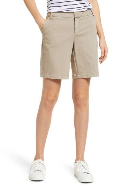 Caslon 9-inch Stretch Cotton Twill Shorts In Tan Cobblestone