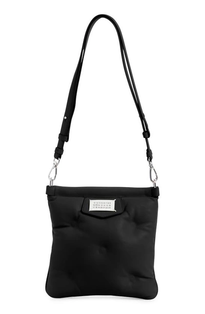 Maison Margiela Glam Slam Flat Messa Leather Shoulder Bag In Black