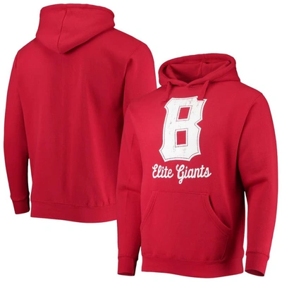 Stitches Red Baltimore Elite Giants Negro League Logo Pullover Hoodie
