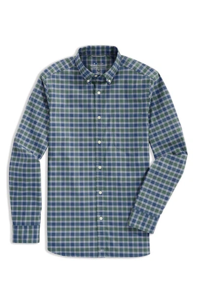 Vineyard Vines On-the-go Classic Fit Plaid Stretch Button-up Shirt In Grass