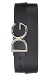 Dolce & Gabbana Dg Logo Buckle Leather Belt In Nero/ Palladio