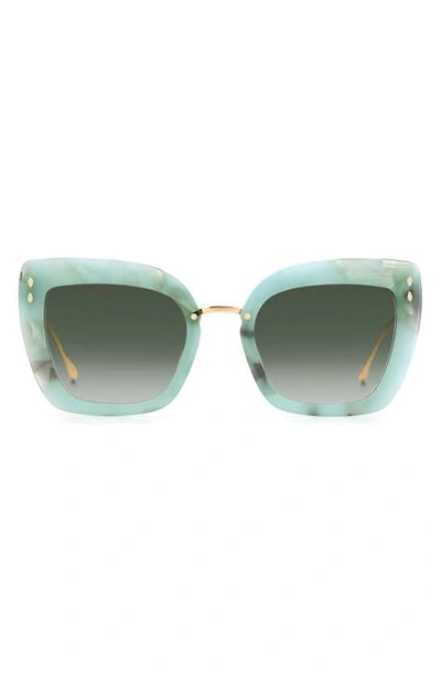 Isabel Marant 53mm Gradient Cat Eye Sunglasses In Green Marble / Green