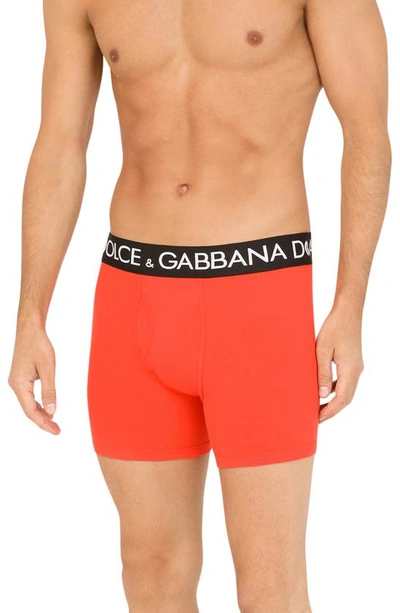 Dolce & Gabbana Boxer Briefs In Rust Red