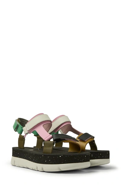 Camper Oruga Up Platform Sport Sandal In Pink Multi