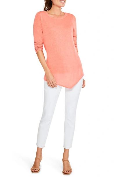 Nic + Zoe Nic+zoe Petite Featherweight Angle Linen-blend Sweater In Valencia