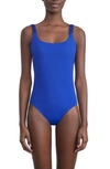 Lafayette 148 L148 Braided Strap Reversible One-piece Swimsuit In Lapis Blue
