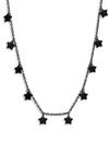Knotty Stars Charm Necklace In Black