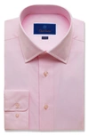 David Donahue Trim Fit Dress Shirt In Pink