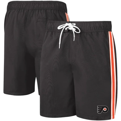G-iii Sports By Carl Banks Men's  Black And Orange Philadelphia Flyers Sand Beach Swim Shorts In Black,orange