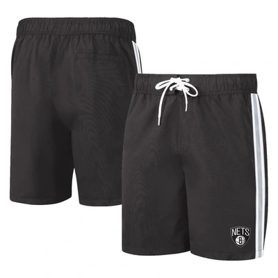 G-iii Sports By Carl Banks Men's  Black, Gray Brooklyn Nets Sand Beach Volley Swim Shorts In Black,gray