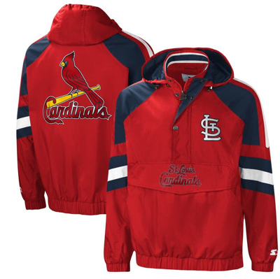 Starter Red/navy St. Louis Cardinals The Pro Ii Half-zip Jacket | ModeSens
