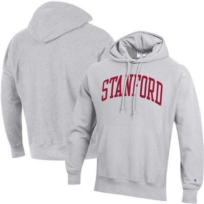 Champion Heathered Gray Stanford Cardinal Team Arch Reverse Weave Pullover Hoodie