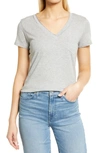 Caslon Short Sleeve V-neck T-shirt In Grey Medium Heather