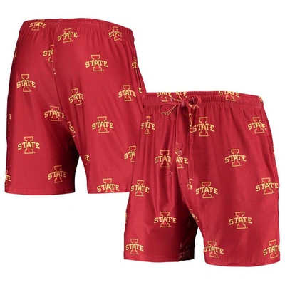 Concepts Sport Cardinal Iowa State Cyclones Flagship Allover Print Jam Shorts