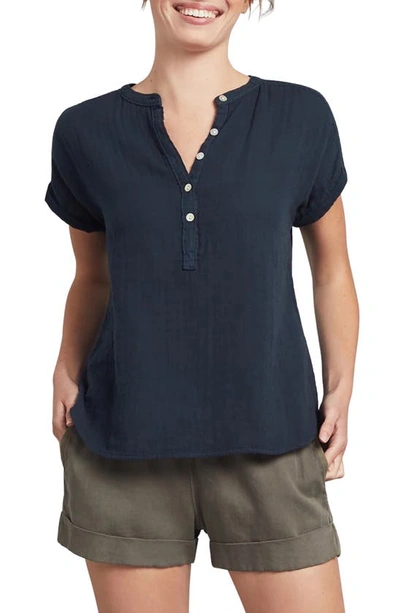 Faherty Dream Desmond Organic Cotton Top In Navy