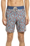 Fair Harbor The Nautilus Floral Print Board Shorts In Red
