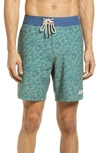 Fair Harbor The Nautilus Floral Print Board Shorts In Green Mini Floral