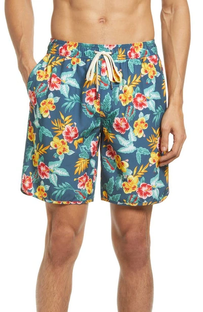 Fair Harbor The Anchor Swim Trunks In Yellow Tropics