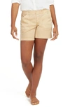 Spanx 6-inch Stretch Twill Shorts In Almond