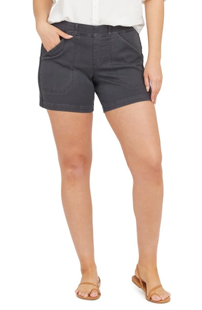 Spanx 6-inch Stretch Twill Shorts In Washed Black