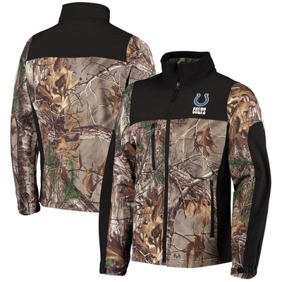 Dunbrooke Men's  Realtree Camo And Black Indianapolis Colts Circle Hunter Softshell Full-zip Jacket In Realtree Camo,black