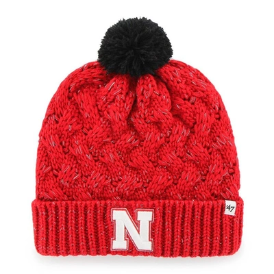 47 ' Scarlet Nebraska Huskers Fiona Cuffed Knit Hat With Pom