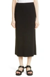 Vince Black Ribbed-knit Midi Skirt