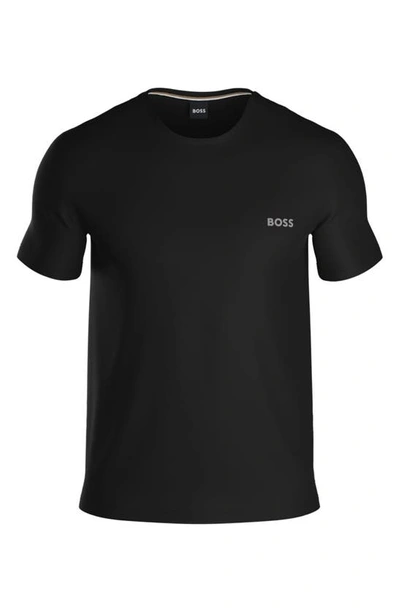 Hugo Boss Mix & Match Cotton Blend Embroidered Logo Graphic Tee In Black 001