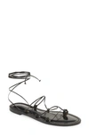 Amanu Style 10 Serengeti Strappy Ankle Tie Sandal In Black