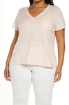 Caslon Short Sleeve V-neck T-shirt In Pink Chintz
