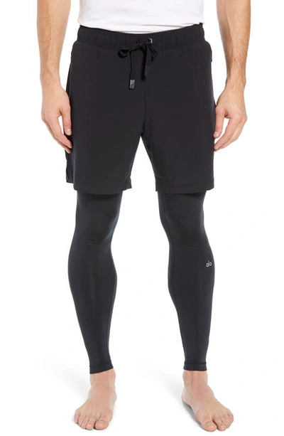 Alo Yoga Black Stability 2-in-1 Lounge Pants