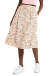 Nordstrom Cristina Martinez Print Skirt In Pink Peach Doodle Line