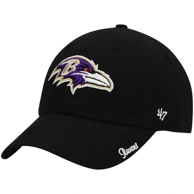 47 ' Black Baltimore Ravens Miata Clean Up Primary Adjustable Hat